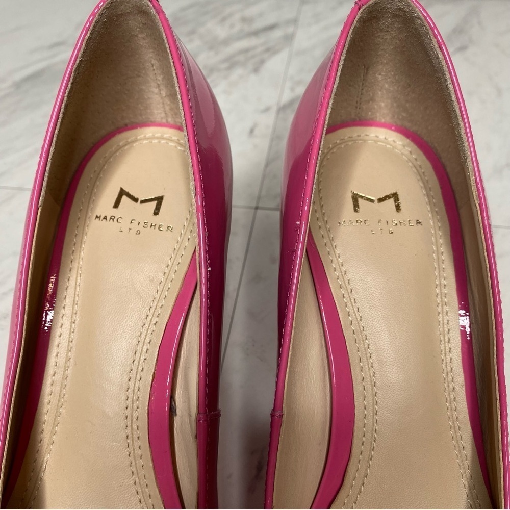 New! Marc Fisher Zala Pink Patent Leather Pointy Toe Pump 5M - Picture 11 of 14